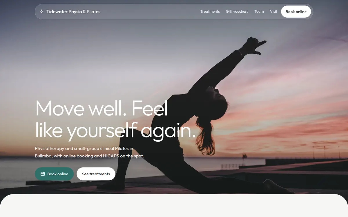 Tidewater Physio & Pilates, Bulimba, Calm design